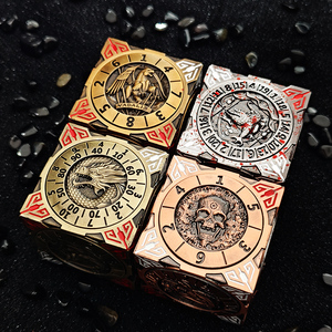 Kim loại 7 trong 1 rắn lớn xúc xắc rubik's <span class=keywords><strong>Cube</strong></span> RPG cthulhu Tabletop hướng dẫn trò chơi xúc xắc phụ kiện DND kim loại Xúc xắc lớn - Product Image 4