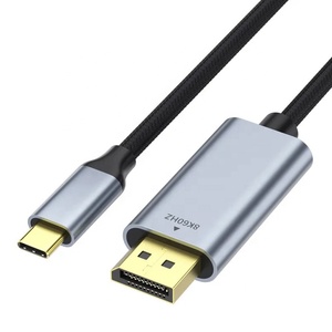 Type-C USB C Male to 8K Displayport DP Male HD Monitor Cable 3M 2M 1M Gray for Macbook Projector PC TV Phone <strong>Computer</strong> Tablet