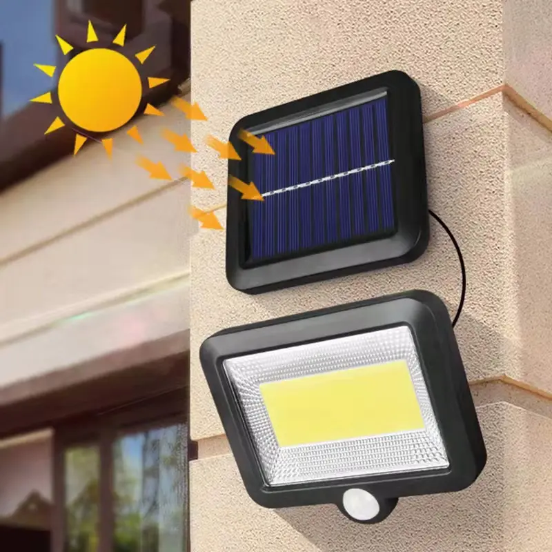 Lámpara de inducción de cuerpo humano para exteriores, luz LED Solar de pared, 120 cob, impermeable, para jardín