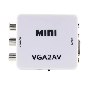 Adaptador VGA a AV 1080p mini VGA2AV RCA Convertidor coaxial Monitoreo host a RCA