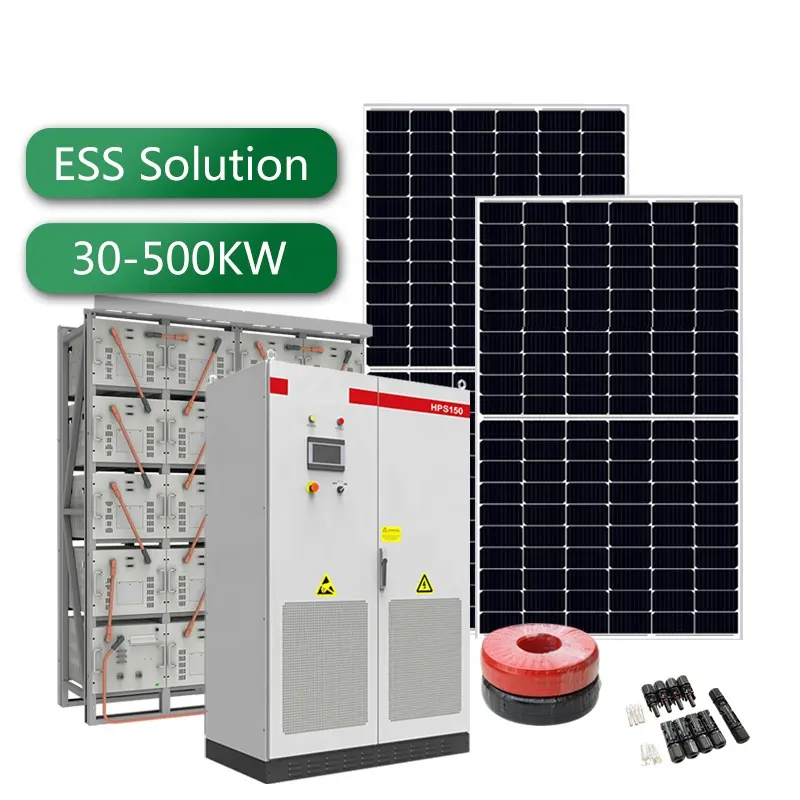 عاكس نظام تخزين الطاقة الشمسية, 50 كيلو وات ~ 250KW نظام تخزين الطاقة الشمسية الهجين 50KW 100KW 120KW 150KW 250KW نظام تشغيل/إيقاف الشبكة الهجين