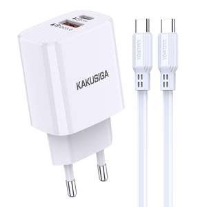 KAKUSIGA Best Price Inteligente European Standard Type-C-Type-C PD20W+QC3.0 Dual Port Smart <strong>Charger</strong> Set Universal <strong>Charger</strong> - Product Image 1