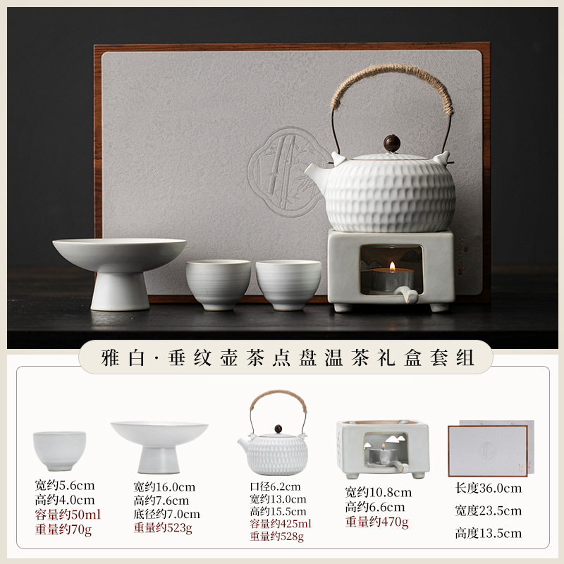 Primer Encuentro - Mini Set Té Cálido - Blanco Elegante (Caja de Regalo Gris)