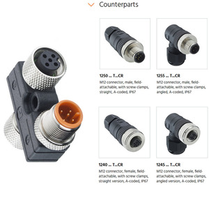 Germany Lutronic M12 Y-Splitter Female 5 Pole *<strong>2</strong> and Male 5 Pole*1 IP67 Protection Class Circular Connectors 5512 02 FMF - Product Image 4