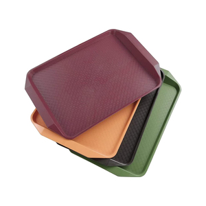 定制矩形塑料快餐托盘耐用防滑PP托盘 - Product Image 1