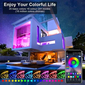 LEDILAND Smart RGB, Светодиодная лента, 5 м/10 м, многоцветное приложение для управления Wi-Fi, умная музыкальная лента, украшение комнаты, Декор для дома, освещение 12 В - Product Image 4