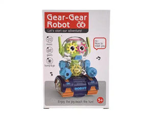 JinYing DIY खिलौना शिक्षा बिजली के खिलौना जादू खुफिया ब्लॉक घूर्णन गियर संगीत रोबोट यूनिवर्सल पहिया प्रकाश के साथ ध्वनि - Product Image 6