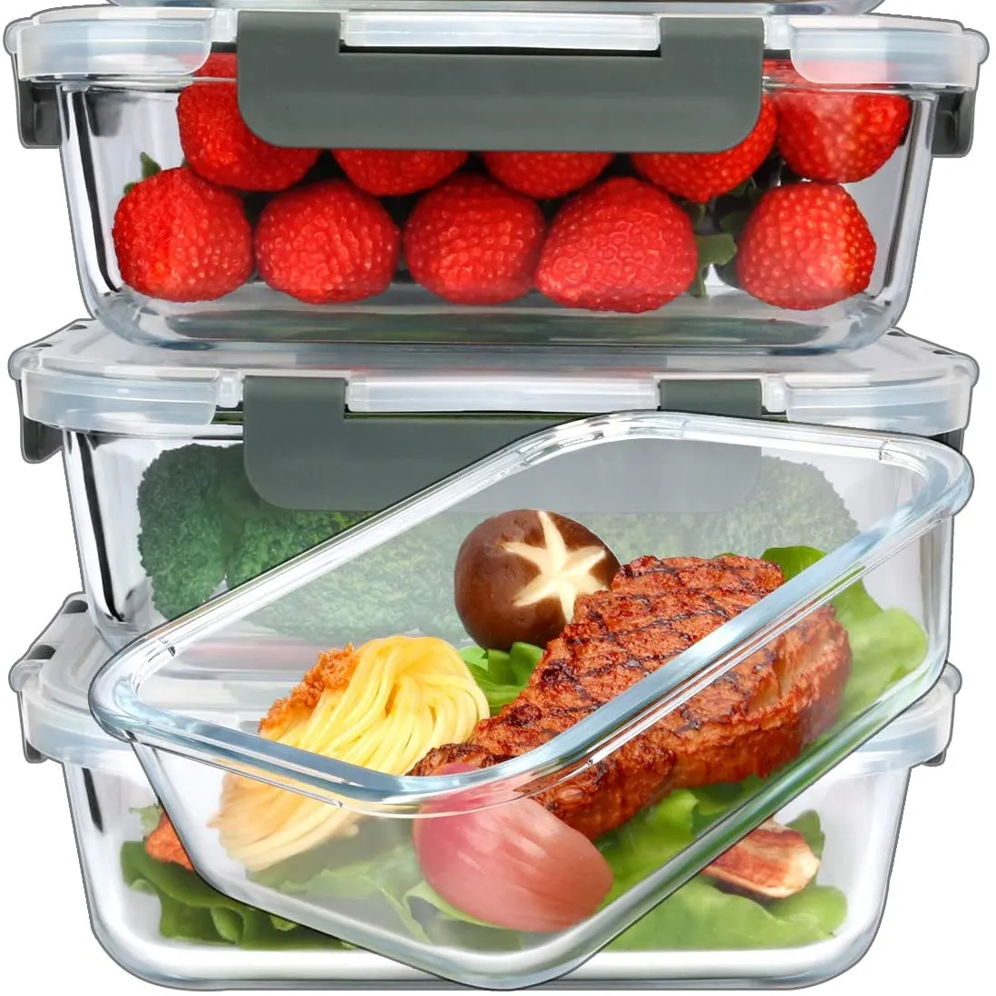 Ücretsiz örnek yemek kabı 3 adet set tiffin kutusu gıda ambalajı toptan yemek hazırlama saklama kabı