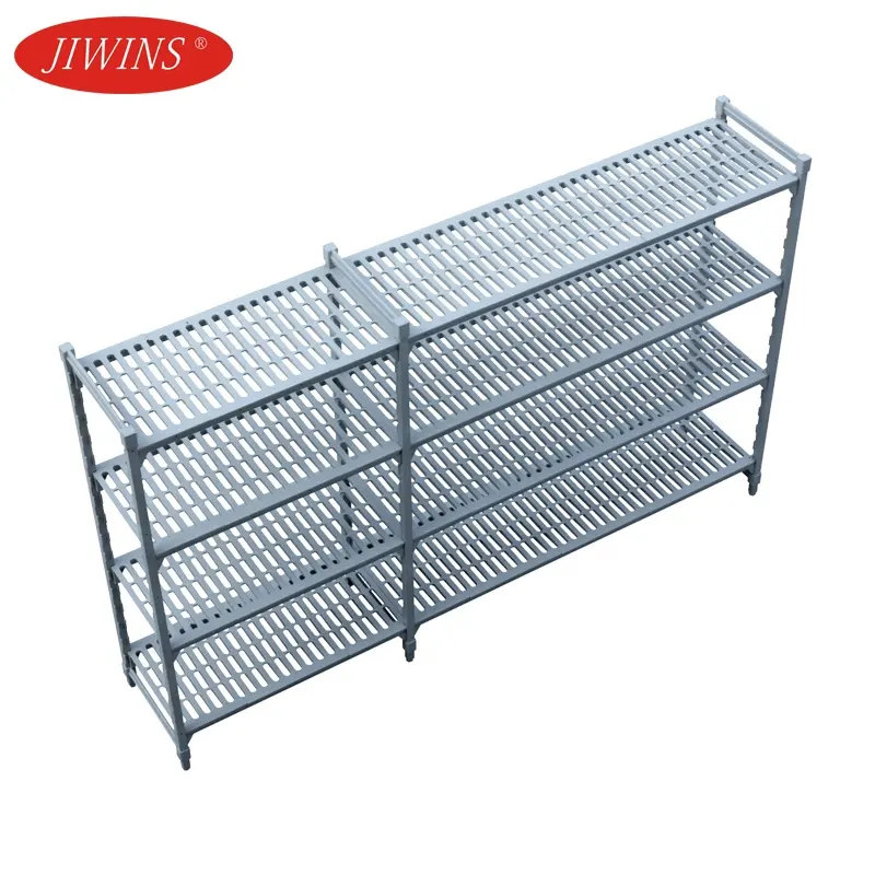 Armazenamento resistente comercial do restaurante do hotel Jiwins Racks Shelving Units Prateleiras plásticas para o congelador da sala fria