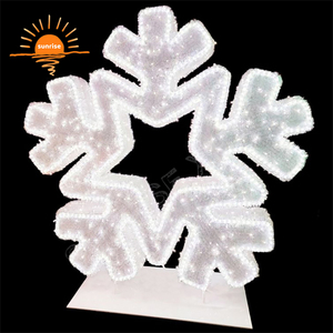 假日商场装饰主题灯3d雪花图案图案灯圣诞装饰定制雪花发光二极管灯展 - Product Image 5