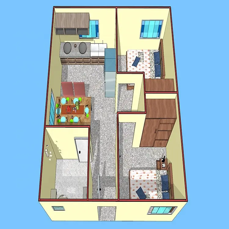 ร้อนขายอาคารการออกแบบที่ทันสมัย Modular สำเร็จรูปที่อยู่อาศัยเล็กๆห้องโดยสารพร้อมทำภาชนะบ้านสำนักงานและภาชนะบ้าน