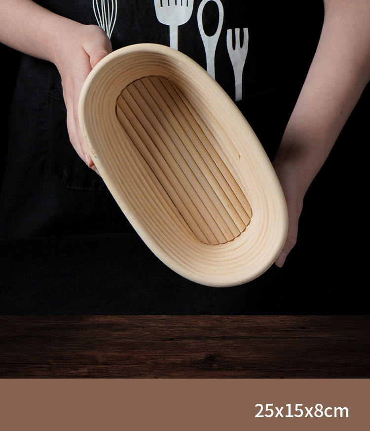 Cubierta de tela + Cuenco de Levadura de Pan Oval 25*15*8cm