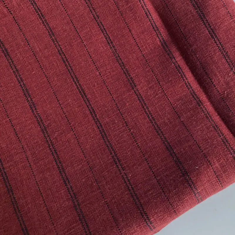 Precio de fábrica hilo teñido raya tela de lino al por mayor 55% rayón 45% tela de rayas de lino