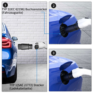 电动汽车适配器适用于220V type2至Type1/J1772转换器32A - Product Image 5
