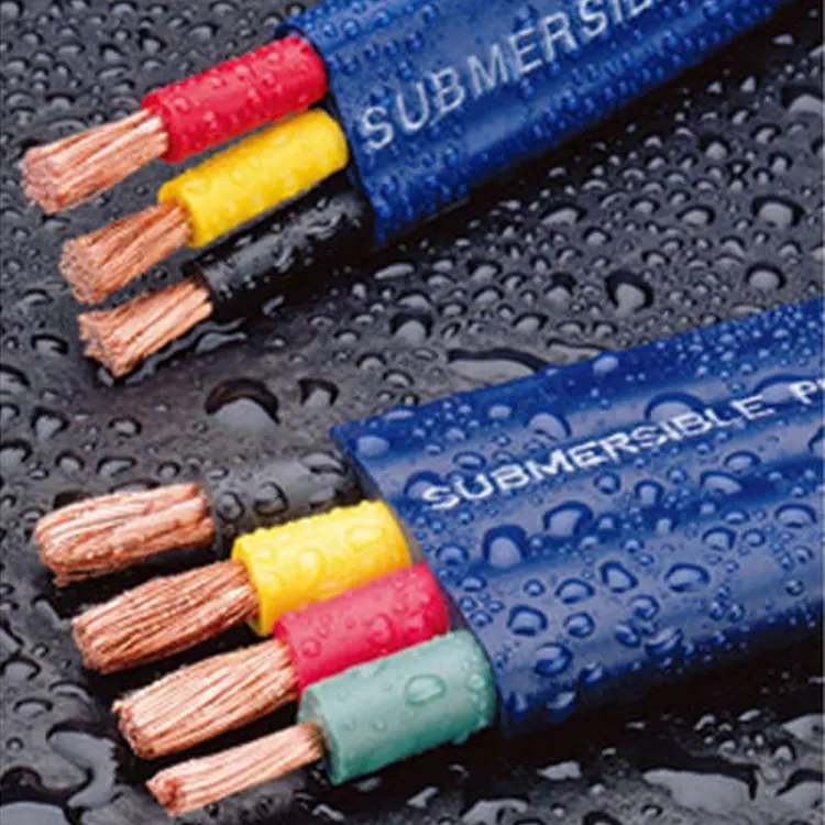 Kabel Pompa Submersible Tahan Air, 600V 2.5MM, 3 Inti 4 Kabel Laut