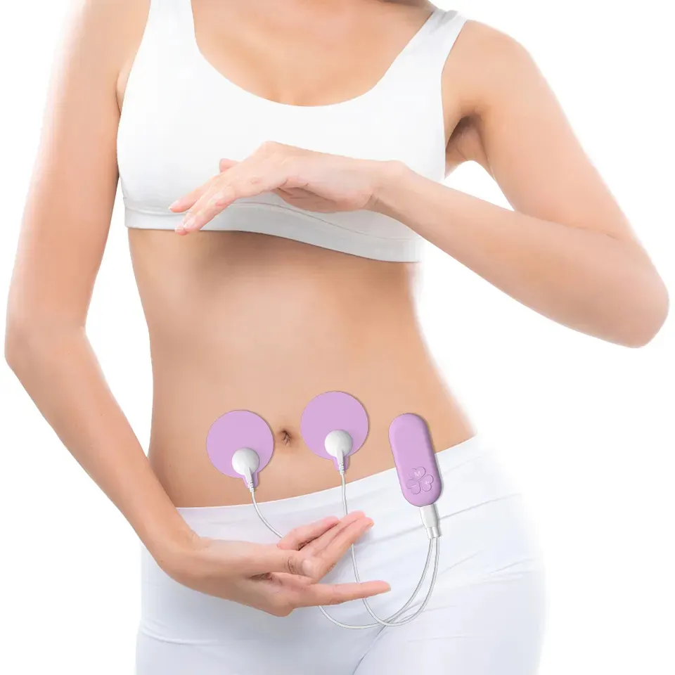 Mini dispositivo de alivio del dolor Abdominal para mujeres, almohadilla de electrodos de masaje por impulso Tens