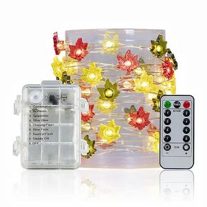 感謝祭の装飾ライト3色メープルリーフライトストリング8機能リモコンLED銅線ライト - Product Image 6