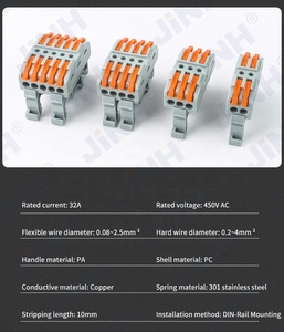 Quick <strong>Connect</strong> Electrical Wire Connector 3P <strong>Spring</strong> Type Screw-Free Lever Universal Din Rail <strong>Terminal</strong> <strong>Blocks</strong> - Product Image 4