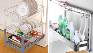 Có thể điều chỉnh khoảng cách kéo giỏ đặc biệt đệm trượt đường sắt cho tủ bếp/bát giỏ tủ/gia vị giỏ bên & dưới núi - Product Image 6