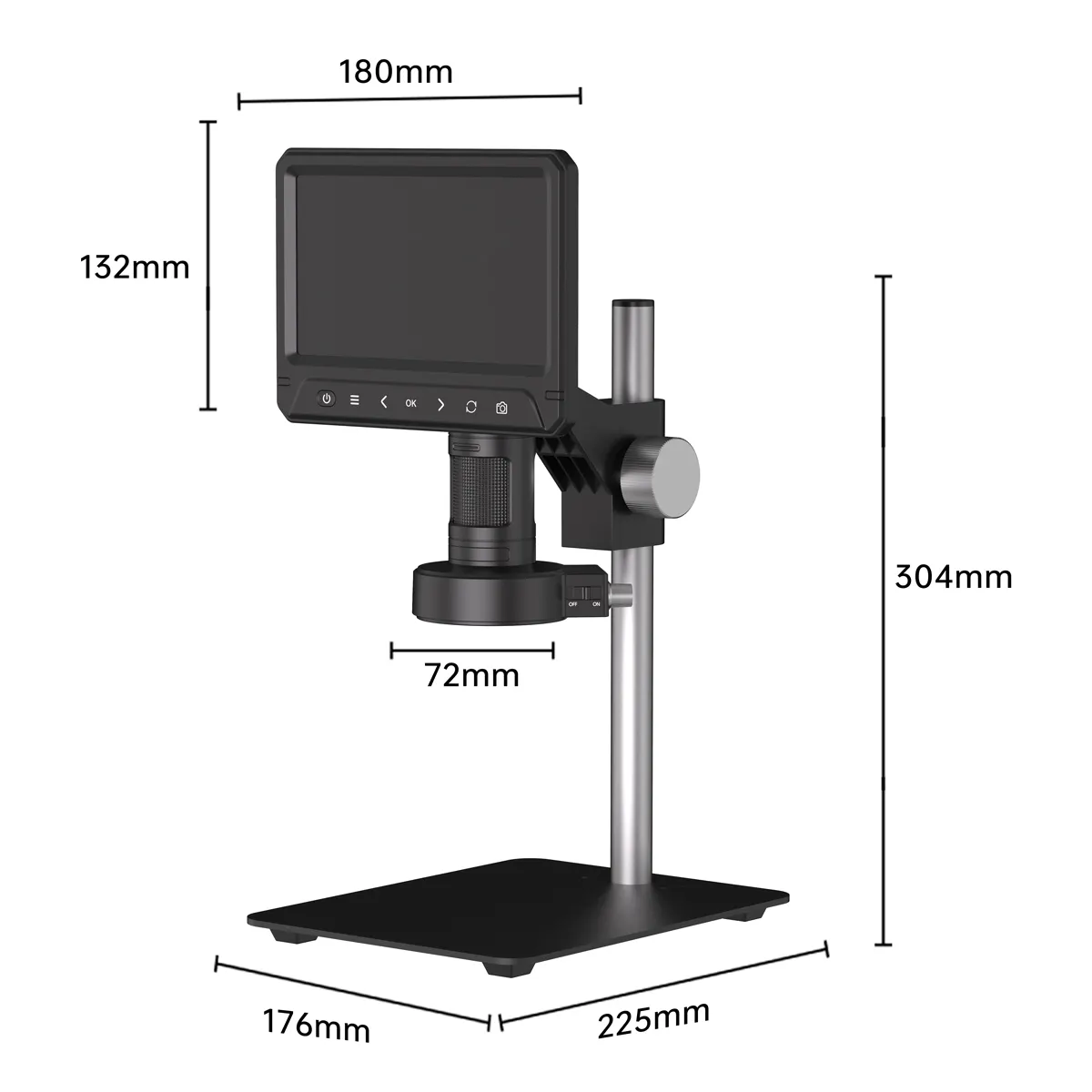 ALEEZI 331B Video microscopio 50-1200X ad alto costo con IPS da 7 pollici 28 1080 luminoso P LEDs microscopio Electronique