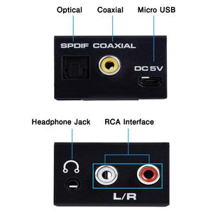 Convertidor de Audio Digital óptico Toslink Coaxial a RCA analógico L/R, convertidor DAC Digital SPDIF óptico a analógico, 3,5mm - Product Image 6