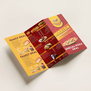 מותאם אישית מודפס <span class=keywords><strong>Flyer</strong></span> Trifold חוברת הדרכה ידנית פרסום עלון Takeout תפריט פוסטר הדפסה - Product Image 5