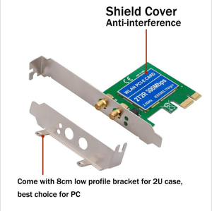 TP-Link互換300Mbps内蔵PCIWiFiアダプターカードPCIExpressワイヤレスネットワークカード2.4GHz2T2RブラケットPC用