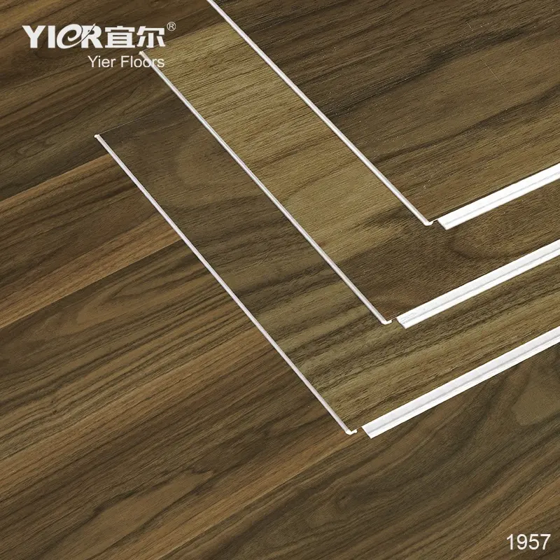 Remise directe d'usine Revêtement de sol en vinyle auto-adhésif Gris marbré LVT Revêtement de sol en PVC imperméable 4mm 5mm