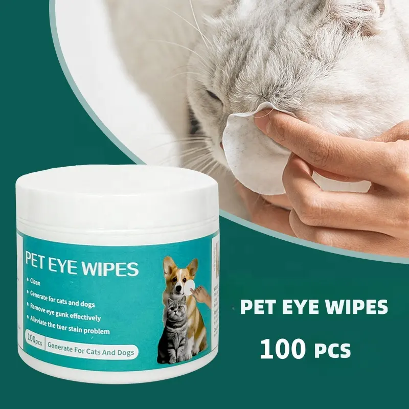 Haustier-Augenwische zur Entfernung von Tränenflecken, Reinigung von Gesichtstuchen für Katzen, Spezialwerkzeug zur Beseitigung von Tränenflecken  englisch neutral