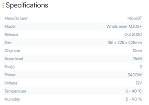 Aslminer M30s ขุดแร่แบบใหม่ micropt M30s + 100T M30s ++ 104T 106T 108T ASIC Miner สำหรับขุด BTC - Product Image 3