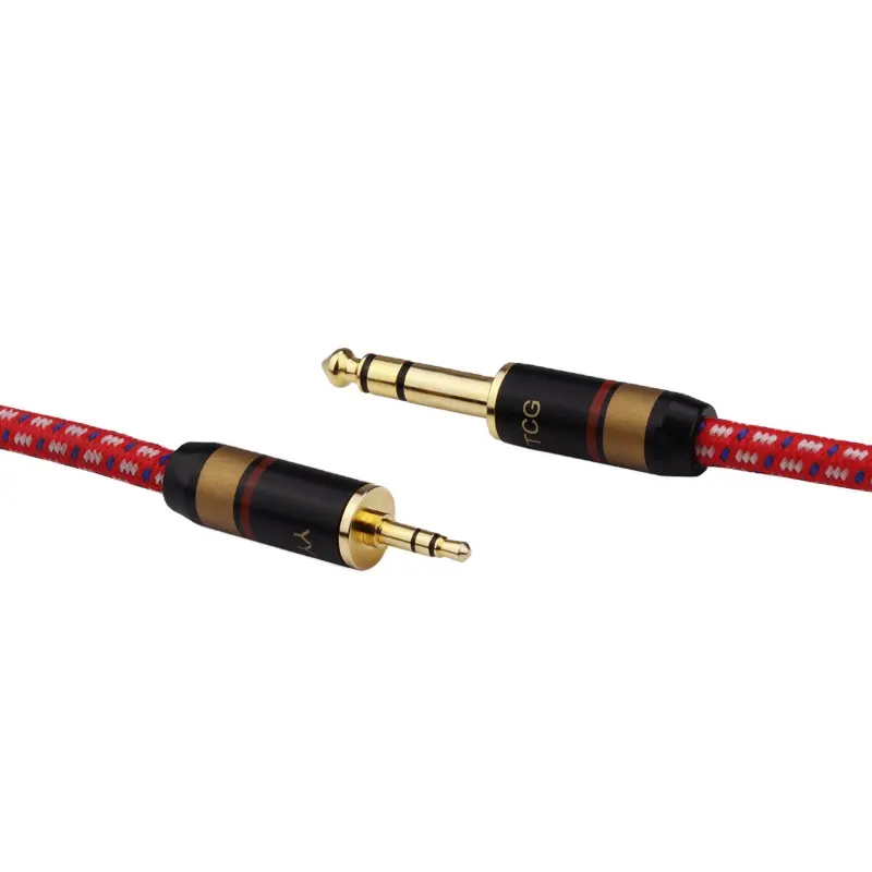 Cable de audio OFC de alta calidad, Conector de Audio Hifi, Mini Jack de 3,5mm a 6,5mm, conector TRS, consola mezcladora, Cable para auriculares PC