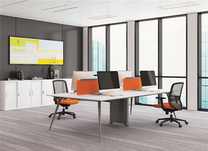 Modern Style Customized Size Office Table Leg Furniture Office Metal Table Leg Staff Workstation 4 Person Face to Face <strong>Computer</strong> - Product Image 2
