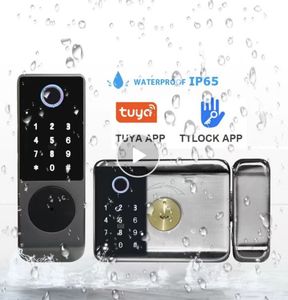 Водонепроницаемый IP65 интеллектуальный цифровой умный ключ с паролем разблокировка пальца дверной звонок Дверной замок стеклянный металлический умный дверной замок - Product Image 1