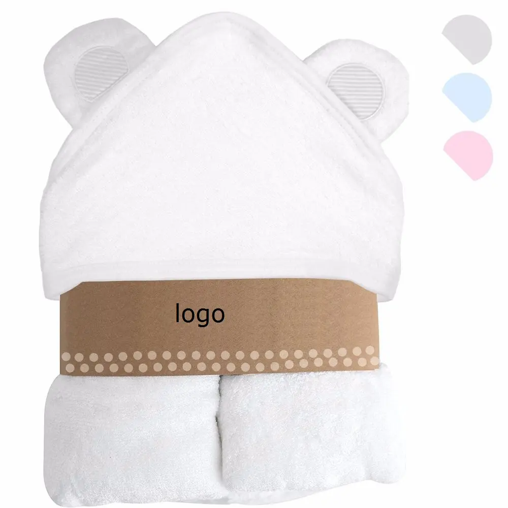 Serviette de bébé à capuche en bambou, serviettes de bain organique avec oreilles pour bébés