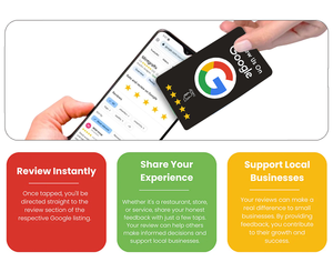 Passen Sie Google mit wieder verwendbarem QR-Code an. NFC Smart Tap to Review Card - Product Image 4
