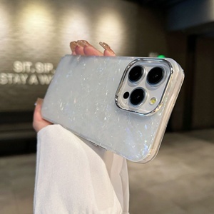 MAXUNカスタムラグジュアリーIMDグリッターカラフルシェルテクスチャパターンメッキレンズフレームTPUPC電話カバーiPhone用ユニークケース - Product Image 2
