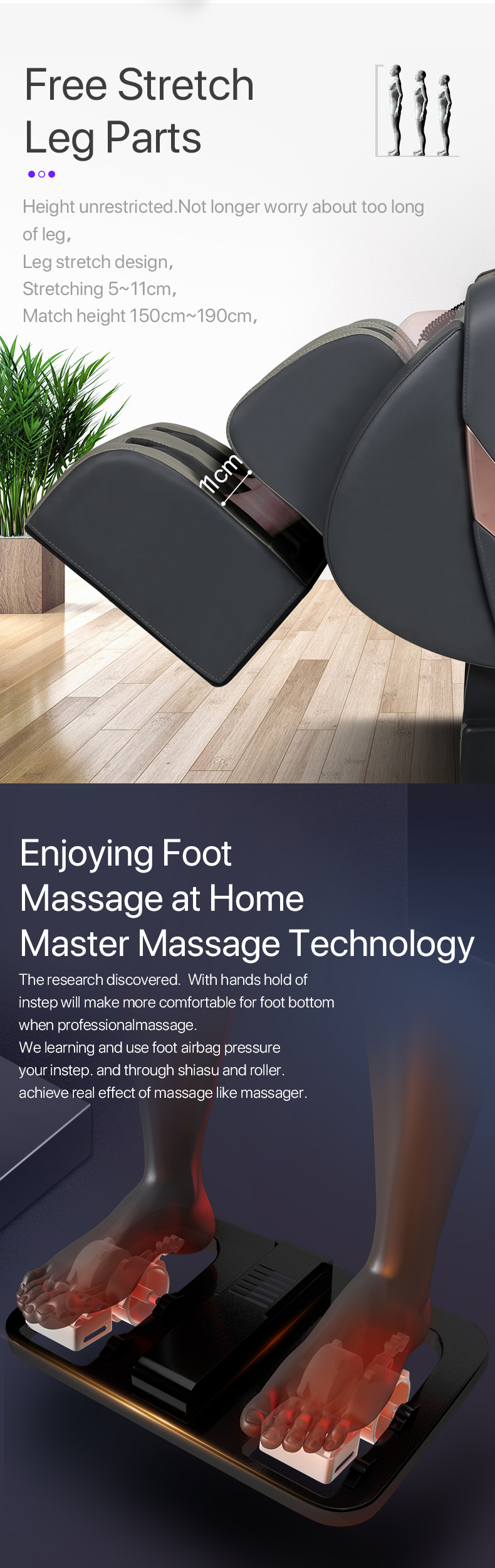 Jare A8 New Arrival Factory Price 4D Massage Heating Vibrator Shiatsu Kneading Electric Hot Sales  Full Body Massage Chair