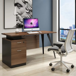 Computadora de oficina moderna de madera, escritorio de acero con patas de 1,2 m, escritorios de oficina modulares para oficina en casa, mesa de cómputo personalizada - Product Image 1