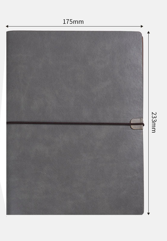 Carnet A5 à sangle gris brume