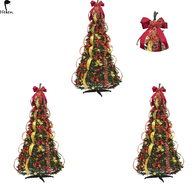 شجرة عيد الميلاد الجديدة لولبية عالية الجودة قابلة للطي وقابلة للتمديد تستخدم لتزيين عيد الميلاد وزينة المركز التجاري
