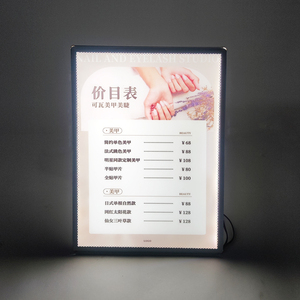 壁に取り付けられたLEDアクリルフォトフレームA2A3 A4A5アクリル額縁を照らす