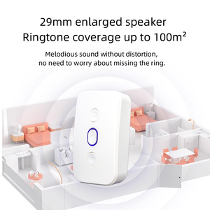 Campanello Wireless intelligente con 38 suonerie di segnale acustico 4 livelli di Volume regolabili LED Flash e funzione di interfono di memoria spenta - Product Image 2