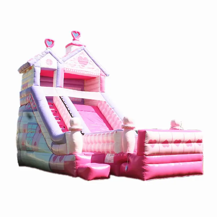 Toboggan gonflable de maison de poupée rose à vendre
