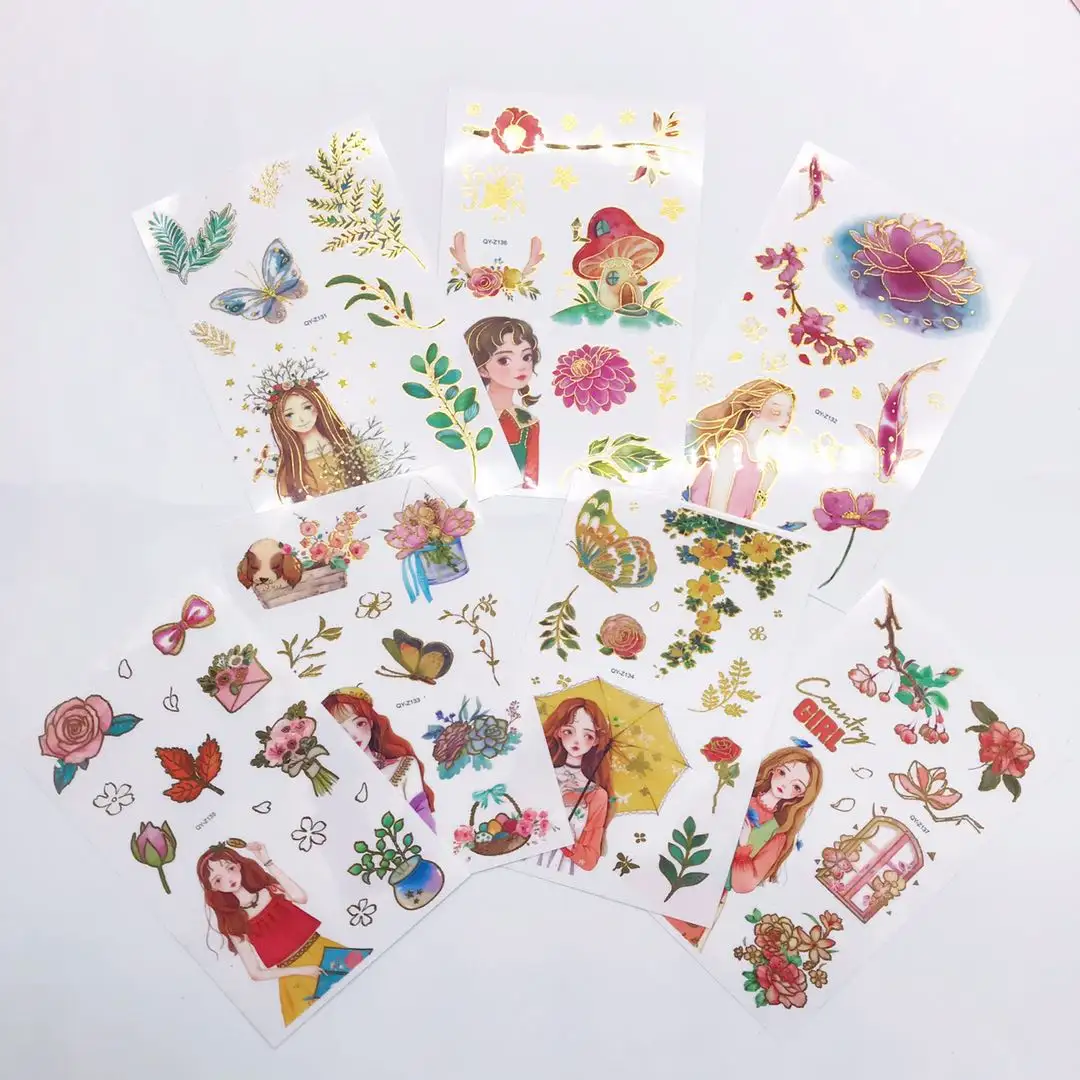 Hot Sale Custom Premium Long Lasting Kids Body Glitter Stickers Temporary Tattoos