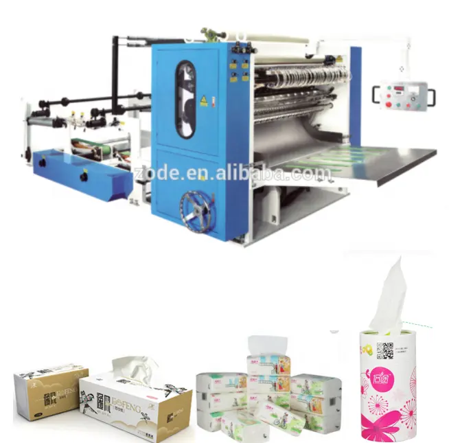 China fabricante funcionando facilmente papel facial máquina dobrável com máquina de embalagem
