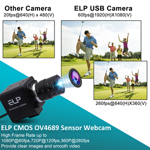 ELP yüksek hızlı USB kamera 2MP OV4689 260FPS 640*480 120FPS 1280*720 60FPS ile 2.8-12mm manuel zoom objektifi CMOS USB Web kamera - Product Image 3