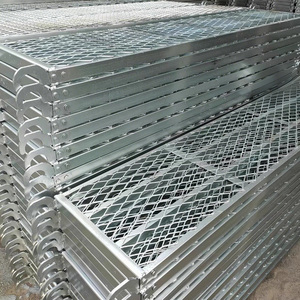 Q235 Material Sistema de andamio de tablón de acero Plataforma de cubierta de metal Tablones Pedal para construcción de edificios Andamio Tabla para caminar - Product Image 1