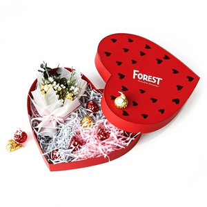 <strong>Red</strong> Heart-Shaped Cardboard Gift <strong>Box</strong> for Weddings Valentine's Day Varnished Paper Packaging Candies Perfume Gifts