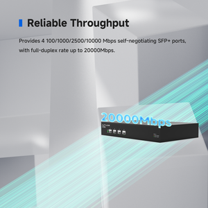4-Port 10G SFP Fiber 10 Gbit/s Langstrecken-Netzwerk-Switch Gigabit-Ethernet-Switch mit VLAN und stapelbarer Funktion für LAN