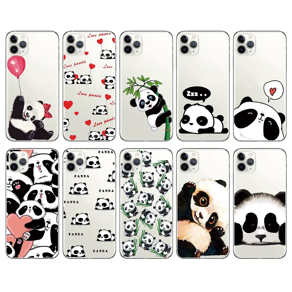 Antiman Nieuwe Kleine Frisse Grappige Leuke Panda Patroon Telefoon Hoesje Voor Iphone11 12 13pro Max Xr Max Mobiele Telefoon Opknoping Accessoires